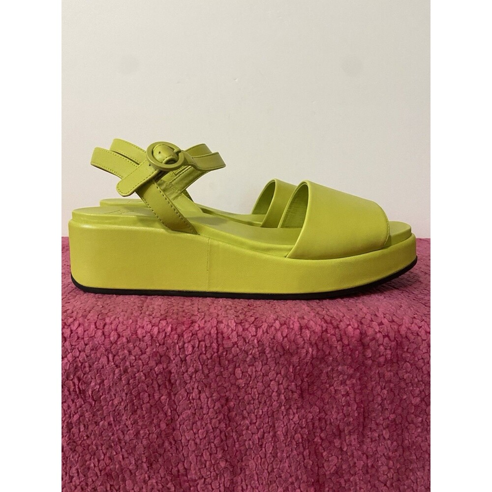 Camper Misia Leather Platform Sandals Lime Green Size EU 41 US 10